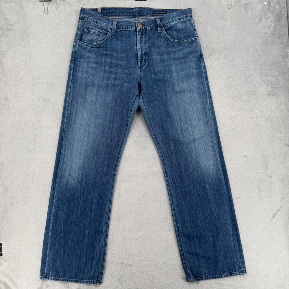 Citizens of‎ Humanity Perfect Straight Leg Jeans Blue Mens Made in USA Size 38 - Picture 2 of 16